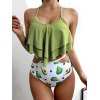 EMMIOL Gedruckter Volant Tankini Badeanzug