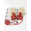 EMMIOL Zweifarbige Strickhandschuhe mit Fleecefutter