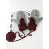 EMMIOL Zweifarbige Strickhandschuhe mit Fleecefutter
