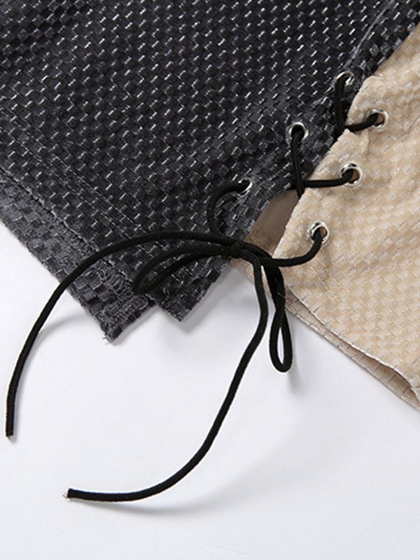 EMMIOL Textured High Waist Wrap Mini Skirt