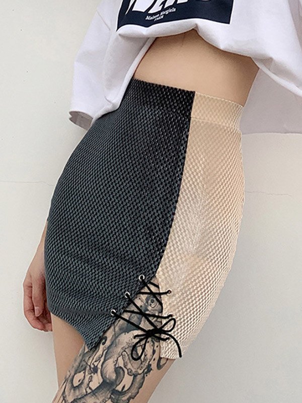 EMMIOL Textured High Waist Wrap Mini Skirt