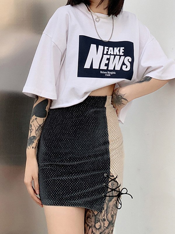 EMMIOL Textured High Waist Wrap Mini Skirt