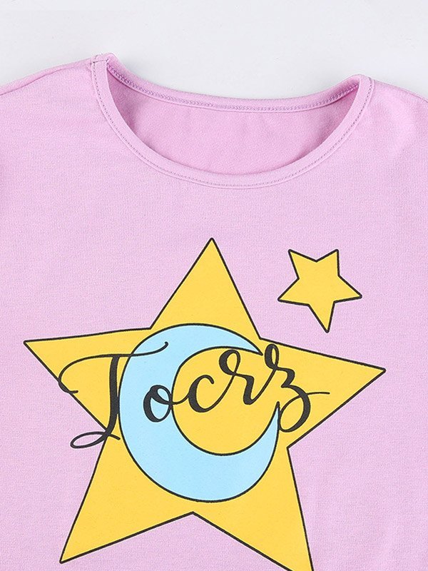 EMMIOL Star Moon Graphic Crop Top