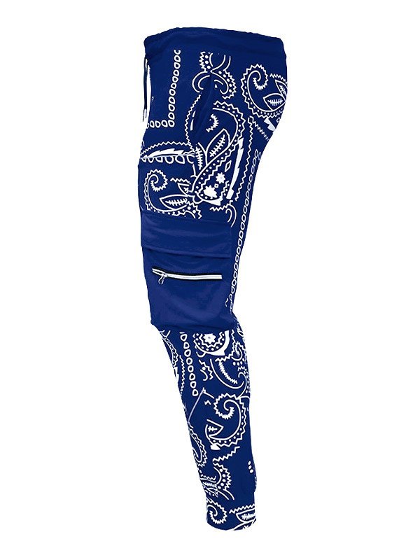 EMMIOL Pantaloni da uomo affusolati con stampa Paisley