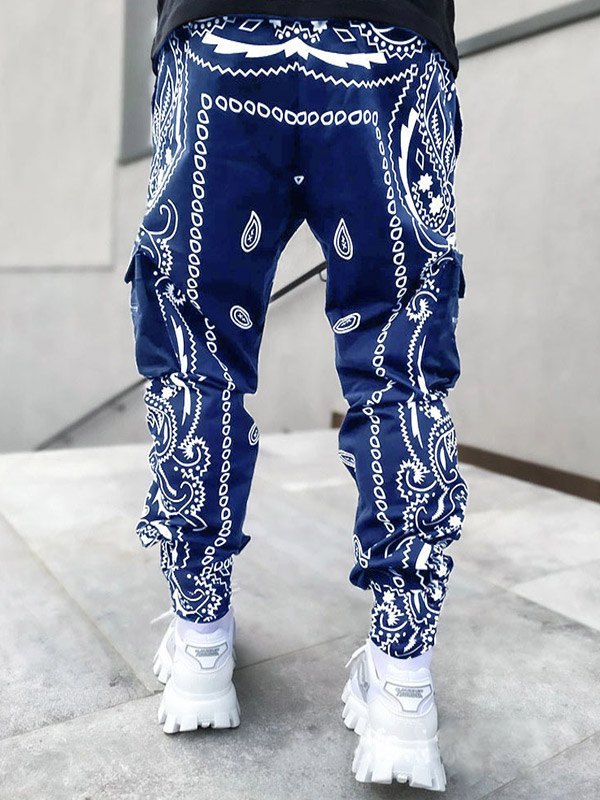 EMMIOL Pantaloni da uomo affusolati con stampa Paisley