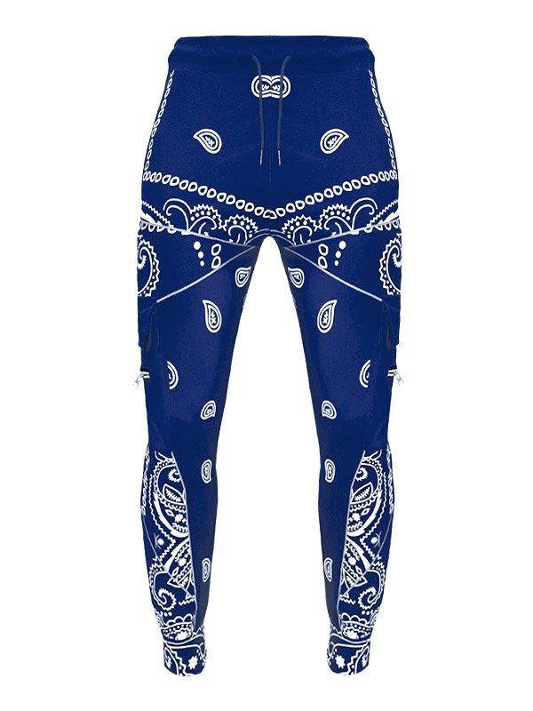 EMMIOL Pantaloni da uomo affusolati con stampa Paisley