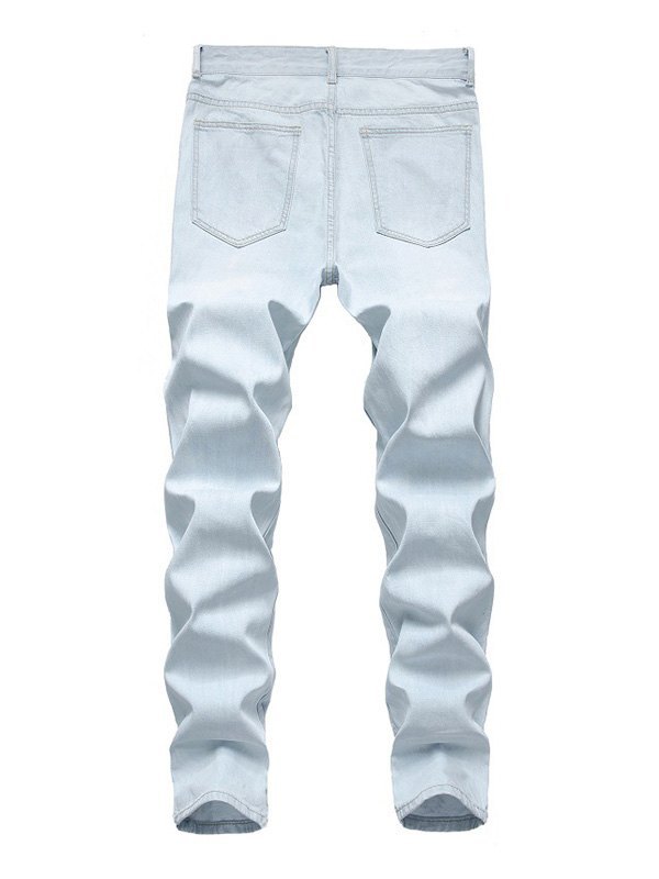 Jeans Strappati Jeans Vernice Uomo Moda Streetwear Uomo Jeans