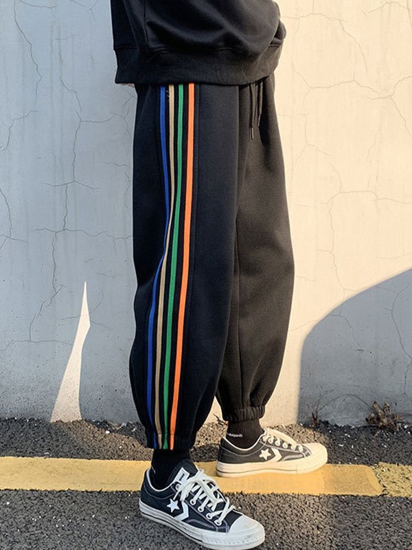 EMMIOL Herren Regenbogen gestreifte Joggerhose