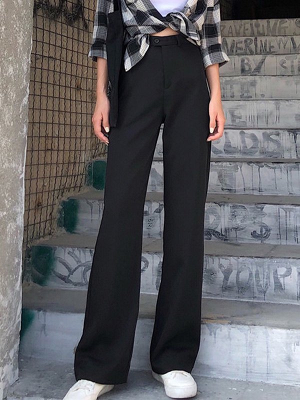 2022 Pantaloni sartoriali classici a vita alta Nero XL In Tailored Pants  Online Store. Best For Sale | Emmiol.com