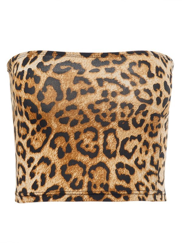 EMMIOL Leopard Stretch Bandeau Top