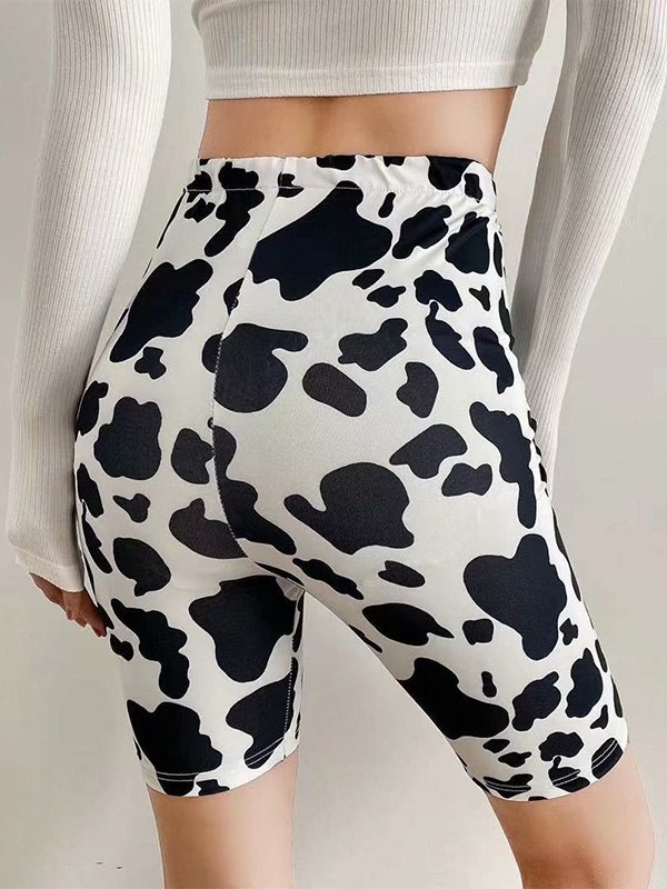 EMMIOL Cow Print Legging Shorts