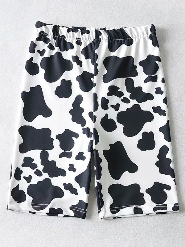 EMMIOL Cow Print Legging Shorts