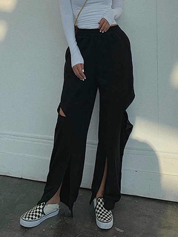 2022 Pantaloni della tuta al ginocchio strappati Nero S In Jogger Pants  Online Store. Best For Sale | Emmiol.com