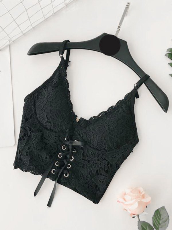 EMMIOL Front Tie Lace Bustier