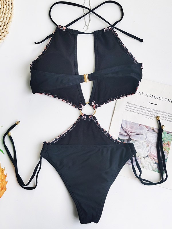 EMMIOL Color Block Cutout One-Piece Swimsuit