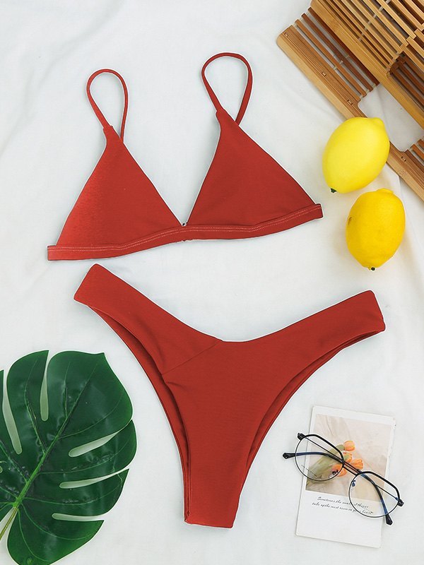 2021 Basic Triangle Bikini Set Red S In Bikini Sets Online Store. Best ...