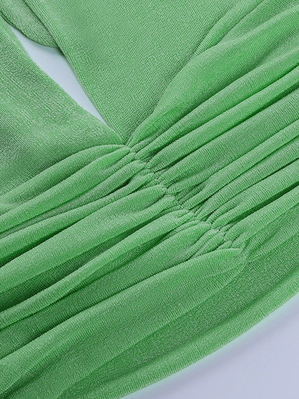 EMMIOL Camiseta sin mangas corta con pliegues y cuello halter