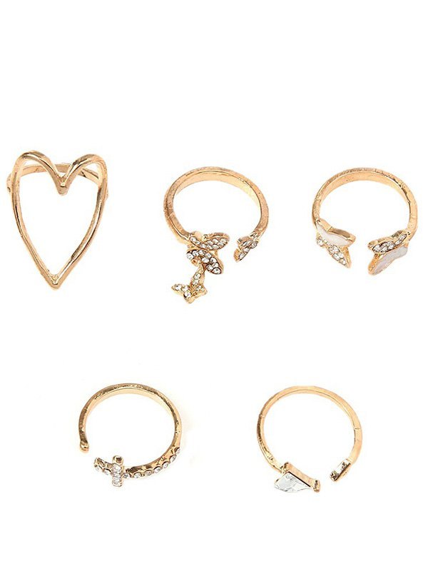 EMMIOL Juego de anillos decorativos de mariposa con diamantes de imitación