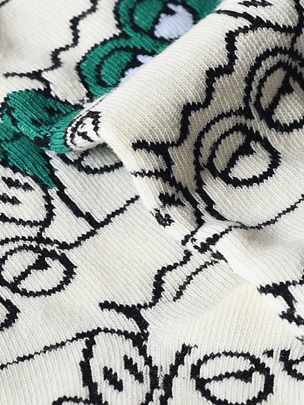 EMMIOL Calcetines con estampado de cocodrilo de dibujos animados