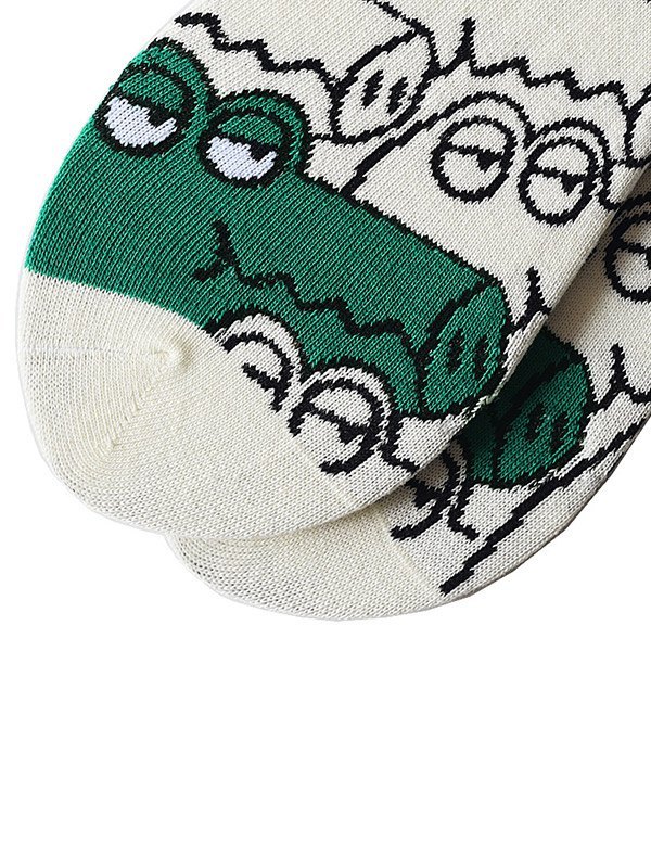 EMMIOL Calcetines con estampado de cocodrilo de dibujos animados