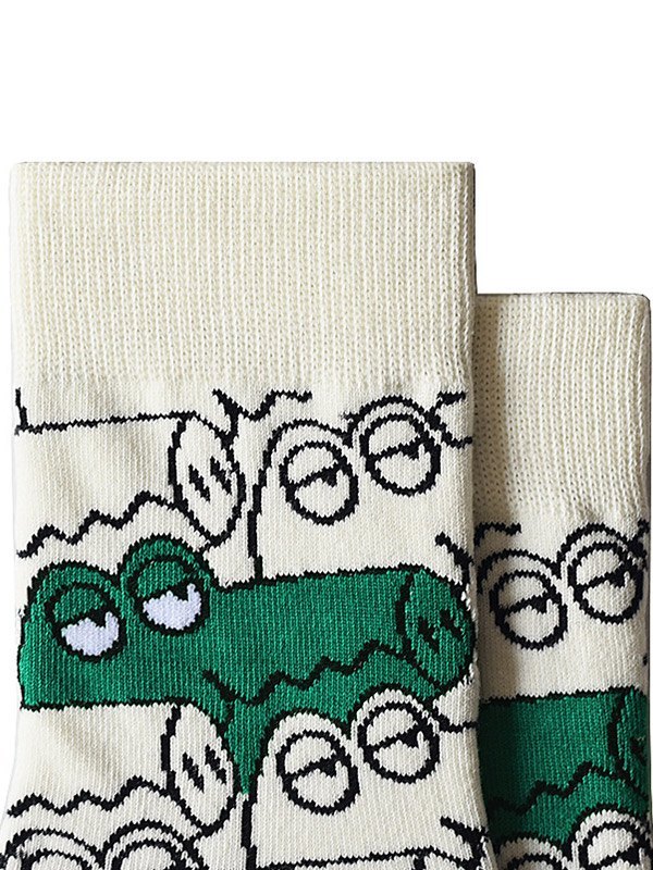 EMMIOL Calcetines con estampado de cocodrilo de dibujos animados