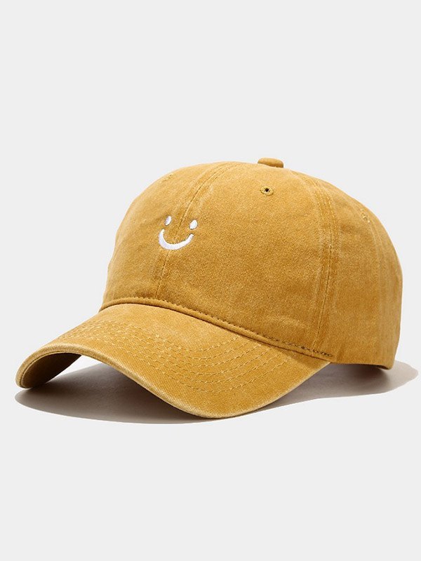 EMMIOL Gorra de béisbol desgastada con cara sonriente