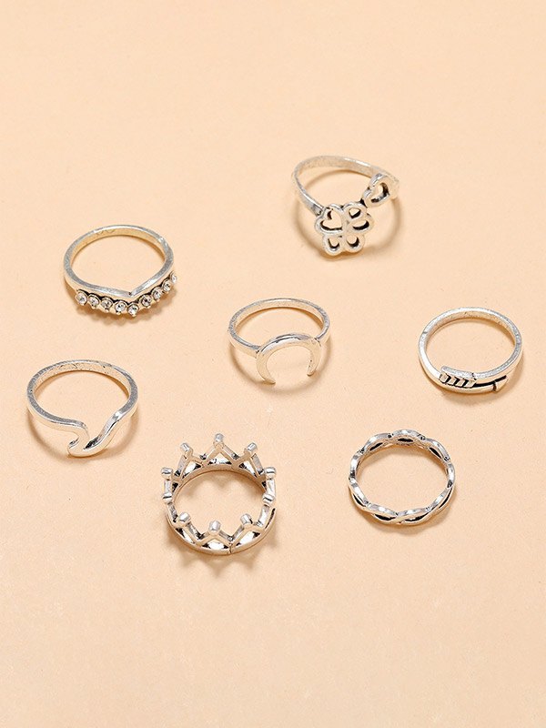 EMMIOL Juego de anillos decorativos con corona recortada