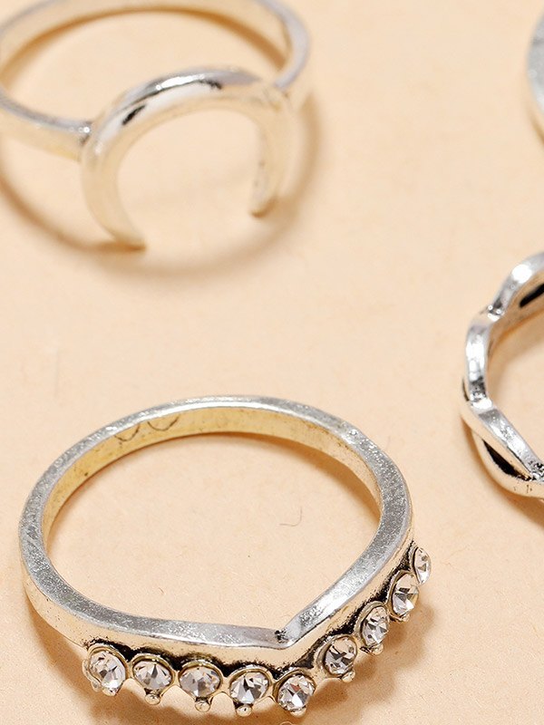 EMMIOL Juego de anillos decorativos con corona recortada