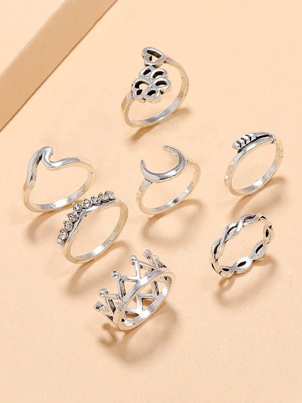 EMMIOL Juego de anillos decorativos con corona recortada