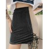 EMMIOL Textured High Waist Wrap Mini Skirt