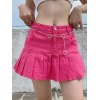 EMMIOL Lined Pleated Denim Skirt