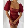 EMMIOL Sheer Mesh Bodycon Mini Dress