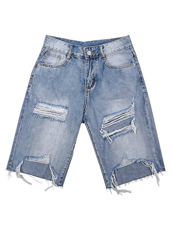EMMIOL Bermuda Ripped Denim Shorts