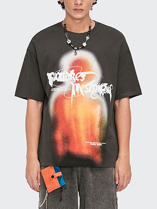 EMMIOL Camiseta con estampado abstracto para hombre