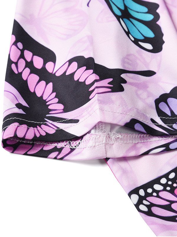 EMMIOL Camiseta con estampado de mariposas para hombre