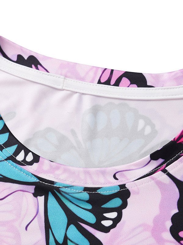 EMMIOL Camiseta con estampado de mariposas para hombre