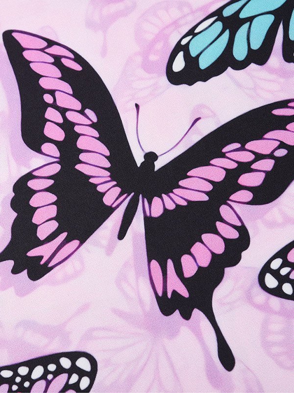 EMMIOL Camiseta con estampado de mariposas para hombre