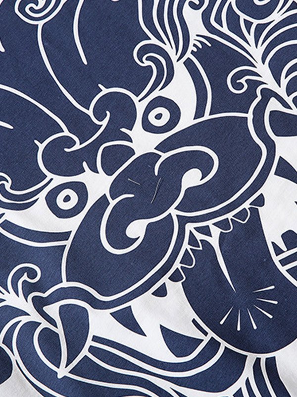 EMMIOL Camiseta con estampado de león étnico para hombre