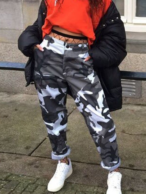 EMMIOL Camo Print Cargo Pants