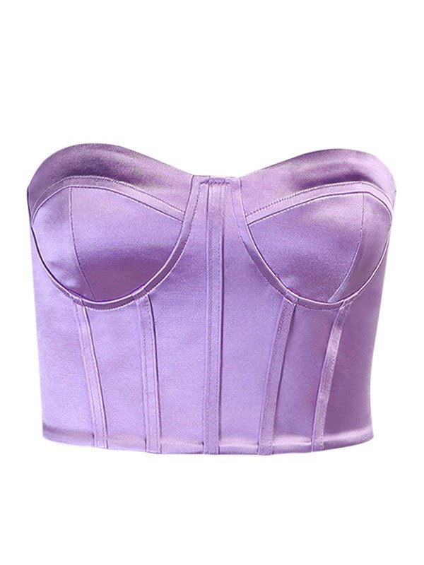 purple bustier top