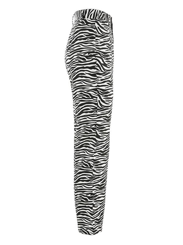 EMMIOL Zebra Print Flare Leg Pants