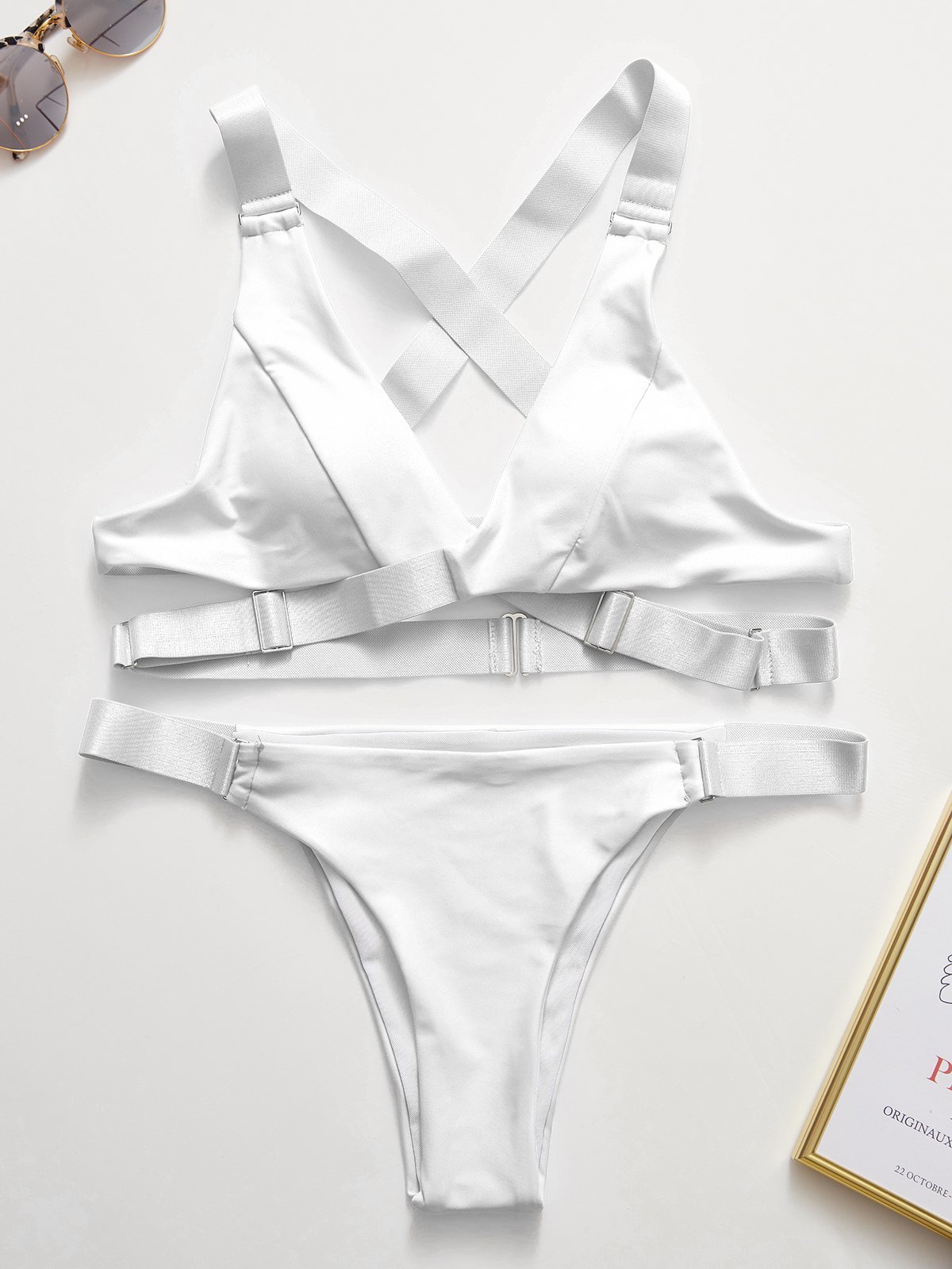 EMMIOL Conjunto de bikini con tiras cruzadas