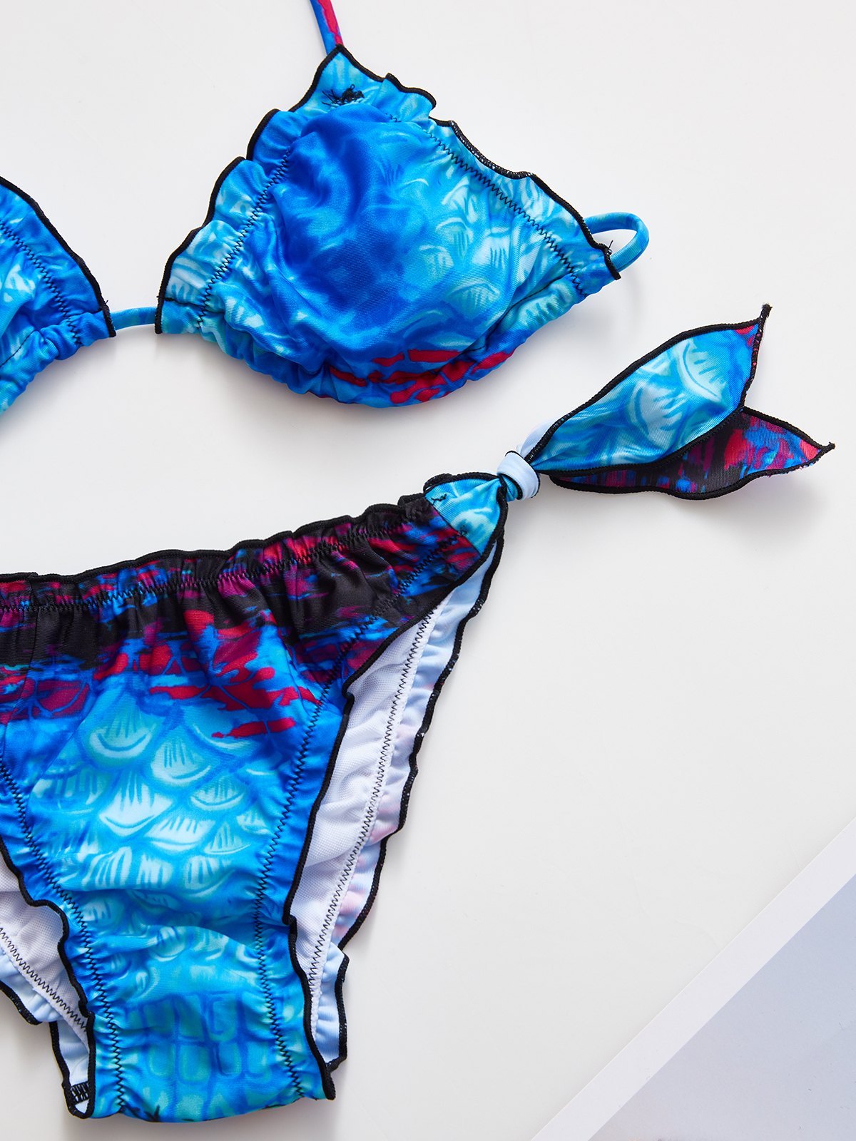 EMMIOL Underwater Mermaid Halter Three-piece Swimsuits