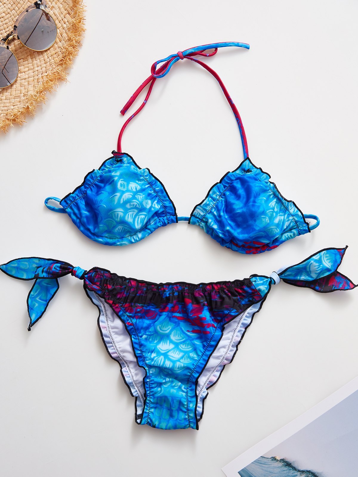 EMMIOL Underwater Mermaid Halter Three-piece Swimsuits