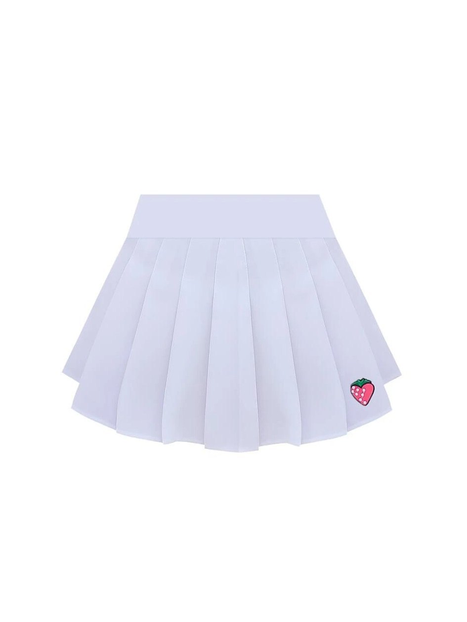 EMMIOL Strawberry Graphic Pleated Skirt