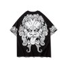 EMMIOL Camiseta con estampado de león étnico para hombre