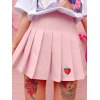 EMMIOL Strawberry Graphic Pleated Skirt