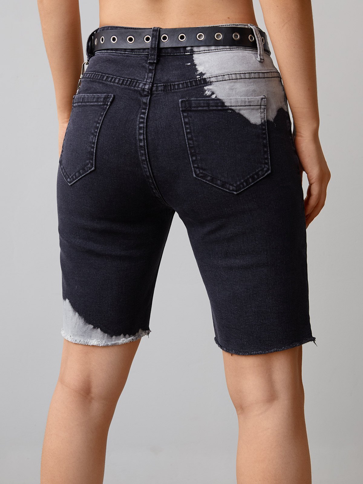 EMMIOL Bleached Denim Bike Shorts