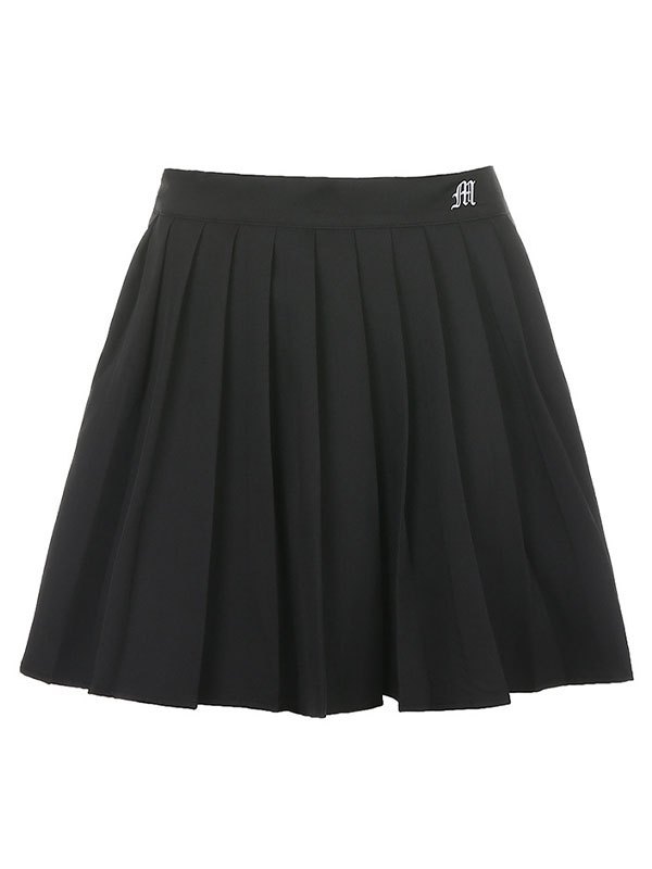 EMMIOL Minifalda plisada bordada