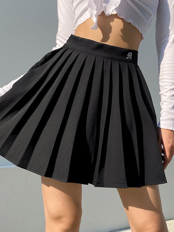 EMMIOL Minifalda plisada bordada